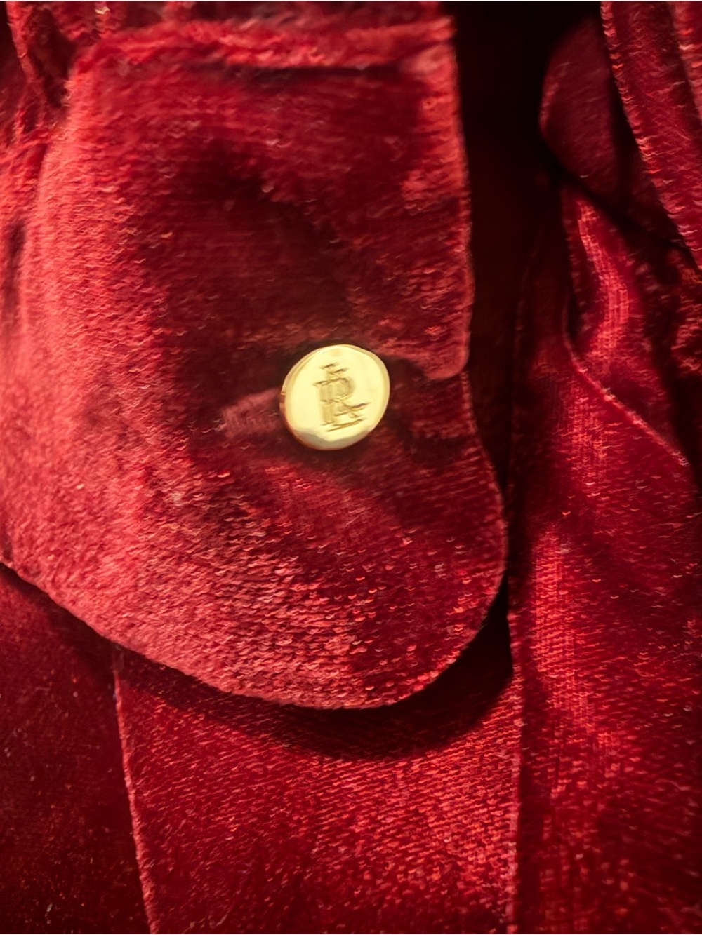 Lauren Ralph Lauren NWT Burgundy Velvet Draped Blouse Petite 12P - Picture 10 of 12